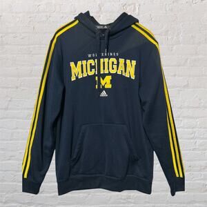 Michigan Wolverines Hoodie Adidas Men's Blue Maze Long Sleeve Sweatshirt Medium‎
